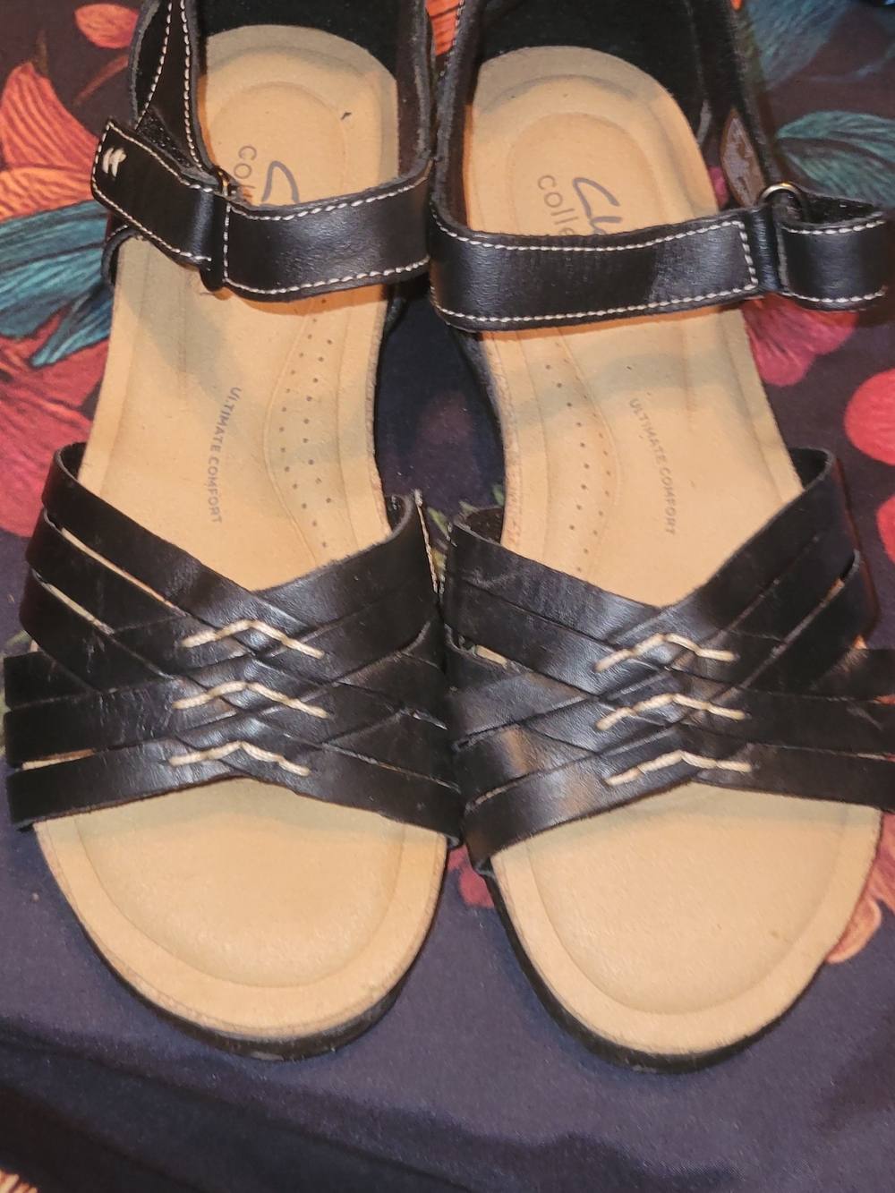 Clarks Black Strappy Sandals